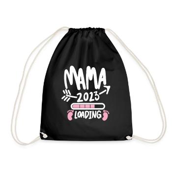 Mama 2023 loading - Werdende Mutter 2023 - Turnbeutel - Schwarz - Vorne