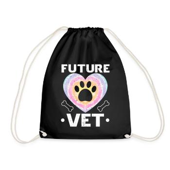 Future Veterinarian Veterinarian Veterinarian - Drawstring Bag - black - Front