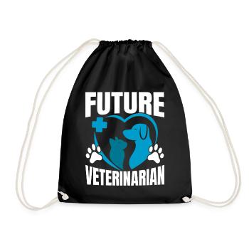 Future Veterinarian Veterinarian Veterinarian Veterinarian - Drawstring Bag - black - Front