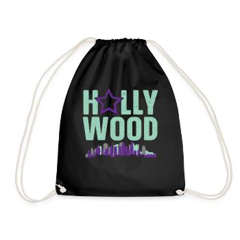 Hollywood America USA Vacation Travel Tourist - Drawstring Bag - black - Front