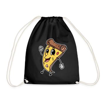 Pizza - Drawstring Bag - black - Front