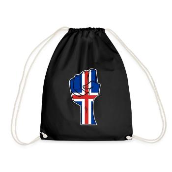 Iceland - Drawstring Bag - black - Front