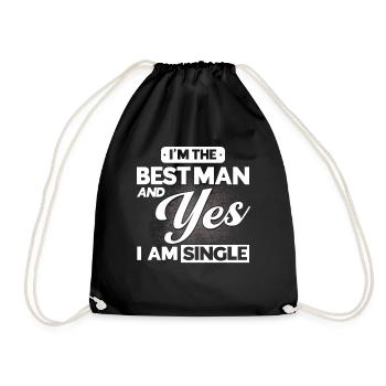 Best man wedding marriage - Drawstring Bag - black - Front