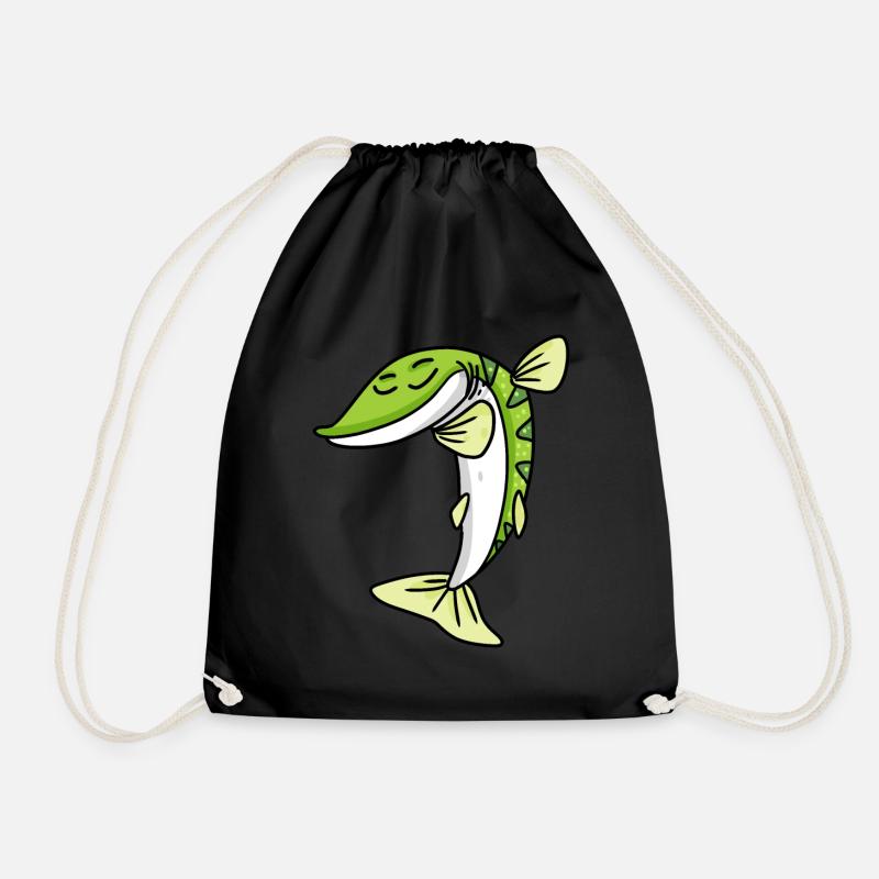 Dabbing Dab Hecht Fisch - Turnbeutel - Schwarz