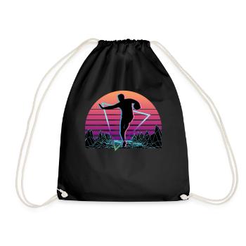 Joueur de rugby Vaporwave Esthétique Rétro - Sac de sport léger - noir - Devant