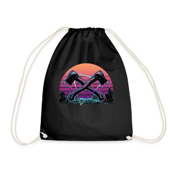 Axe Lancer Vaporwave Esthétique Rétro - Sac de sport léger - noir - Devant
