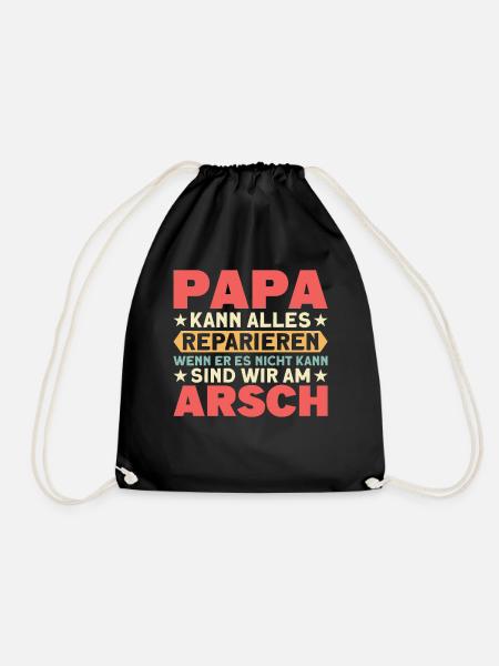 Vater Vatertag Papa - Turnbeutel - Schwarz