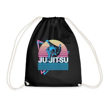 Ju Jitsu Retro Gift - Drawstring Bag - black - Front