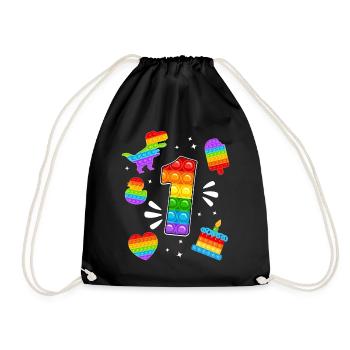 1er anniversaire Pop 1 Year Party For Boys pop it - Sac de sport léger - noir - Devant