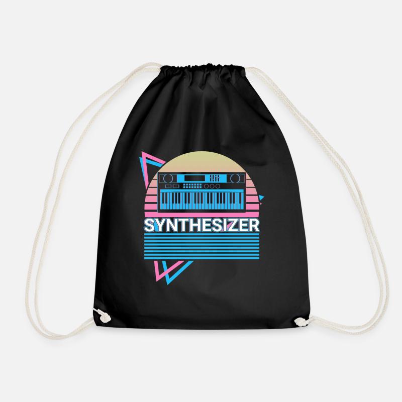 Synthesizer Retro Geschenk - Turnbeutel - Schwarz