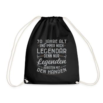 legendärer 70-jähriger 70. Handwerker Geburtstag - Turnbeutel - Schwarz - Vorne