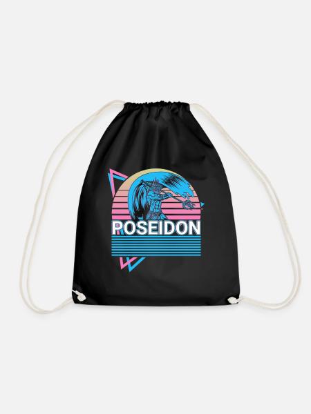 Poséidon Dieu grec de la mer Retro Gesche - Sac de sport léger - noir