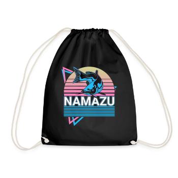 Namazu Japanische Mythologie Geschenk - Turnbeutel - Schwarz - Vorne