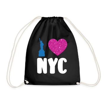 Ich liebe NYC New York City USA Amerika Reisen - Turnbeutel - Schwarz - Vorne