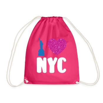 Ich liebe NYC New York City USA Amerika Reisen - Turnbeutel - Fuchsia - Vorne