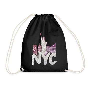 NYC New York City USA Amerika Reisen New Yorker - Turnbeutel - Schwarz - Vorne