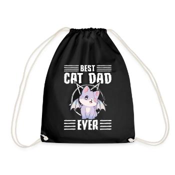Kawaii Cat Pastel Goth Best Cat Dad Ever Gesche - Drawstring Bag - black - Front