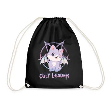 Kawaii Cat Pastel Goth Pentagram Cult Guide Ge - Sac de sport léger - noir - Devant