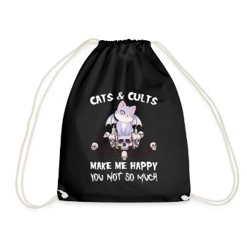Les chats et les sectes me rendent heureux Tu ne es pas - Sac de sport léger - noir - Devant