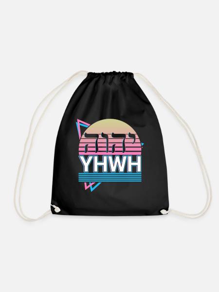 Tetragrammaton YHWH Yahweh Hebräischer Name Gottes - Turnbeutel - Schwarz