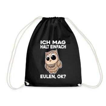 Ich mag halt einfach Eulen - Turnbeutel - Schwarz - Vorne