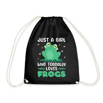 Grenouille Seulement une fille qui aime les crapauds Grenouilles - Sac de sport léger - noir - Devant