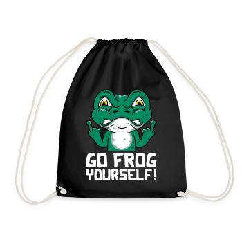 Funny frog Go Frog Yourself! - Drawstring Bag - black - Front
