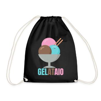 Gelataio Eismaschine Sorbet Eiszapfen Mochi - Turnbeutel - Schwarz - Vorne
