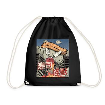 Kaiju Sushi Kanagawa Wve Japanische Ästhetik - Turnbeutel - Schwarz - Vorne