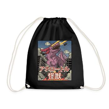 Kaiju Axolotl Japanische Ästhetik Kaijin - Turnbeutel - Schwarz - Vorne