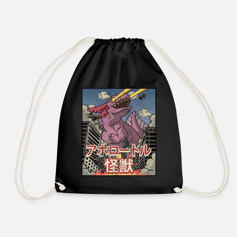 Kaiju Axolotl Japanische Ästhetik Kaijin - Turnbeutel - Schwarz