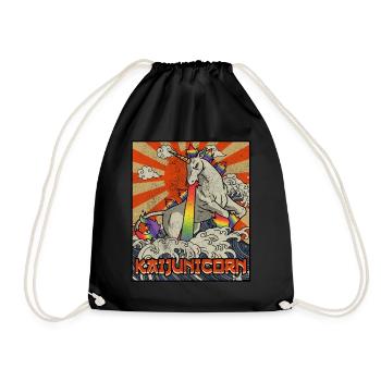 Kaiju Unicorn Kanagawa Wave Kaijunicorn - Drawstring Bag - black - Front