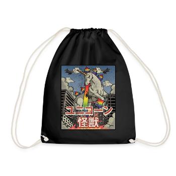 Kaiju Einhorn Japanische Ästhetik Kaijin - Turnbeutel - Schwarz - Vorne
