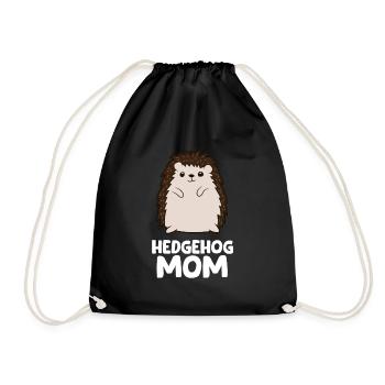 Hedgehog Mom Girls Frauen, die Igel lieben - Turnbeutel - Schwarz - Vorne