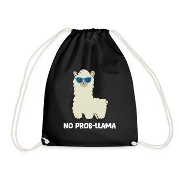 Llama Lover No Prob-LLama Alpaka No Probllama - Turnbeutel - Schwarz - Vorne