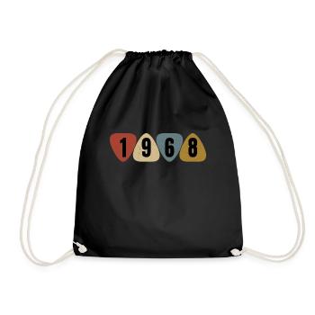 Born 1968 guitarist guitar pick - Drawstring Bag - black - Front