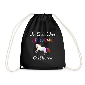 Je Suis Une Licorne - Sac de sport léger - noir - Devant