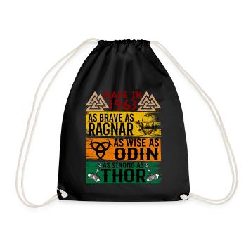 Made in 1963 as brave as Ragnar so wise - Drawstring Bag - black - Front