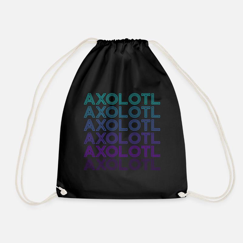 Axolotl Retro - Turnbeutel - Schwarz