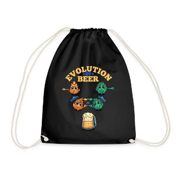 Evolution of Beer Funny Craft Beer Hops - Drawstring Bag - black - Front
