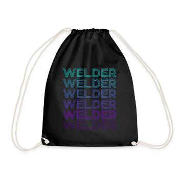 Welder Welding Welding Retro - Drawstring Bag - black - Front
