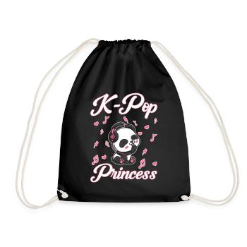 Panda K-Pop Panda South Korea - Drawstring Bag - black - Front