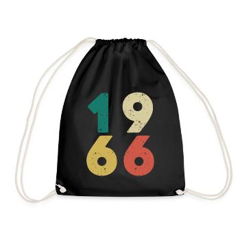 1966 - Jahrgang 1966 Retro Vintage - Turnbeutel - Schwarz - Vorne