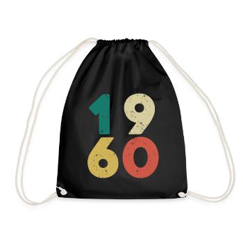 1960 - Jahrgang 1960 Retro Vintage - Turnbeutel - Schwarz - Vorne