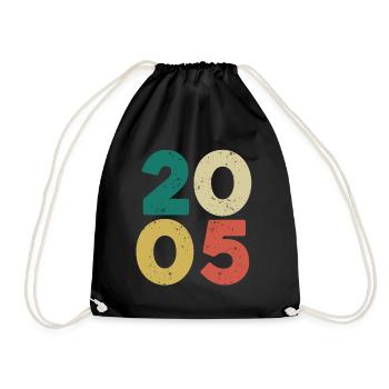 2005 - Vintage 2005 Retro Vintage - Drawstring Bag - black - Front