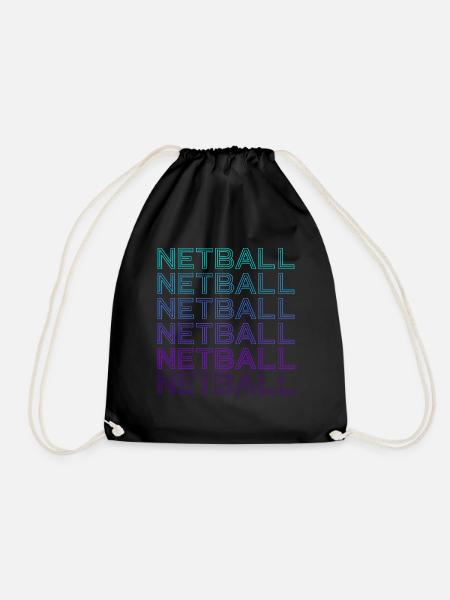 Netball Retro - Drawstring Bag - black