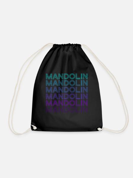 Mandoline Retro - Turnbeutel - Schwarz