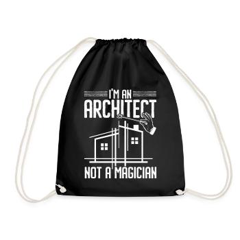 Ich bin ein Architekt, kein Zauberer Architektur - Turnbeutel - Schwarz - Vorne