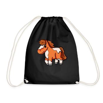 Cheval poney Shetland - Sac de sport léger - noir - Devant