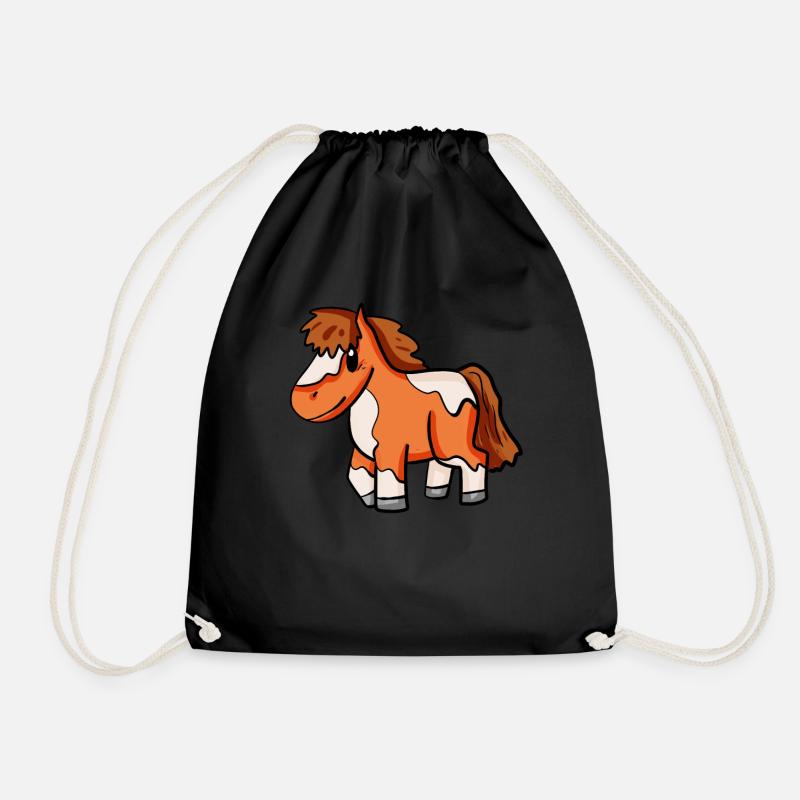 Shetlandpony Pferd - Turnbeutel - Schwarz